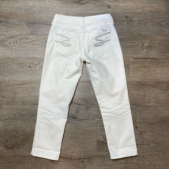 Seven7 White Jeans Womens Size 31x26 Crop Low Rise - Picture 7 of 8